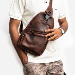 Handmade Leather Sling Bag for Men – Chest Crossbody Pack