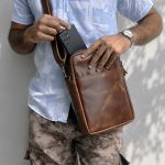 Mens Leather Crossbody Bag – Handmade Shoulder Bag for Travel