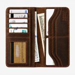Mens Leather Bifold Long Wallet - Full Grain Leather With RFID Protection